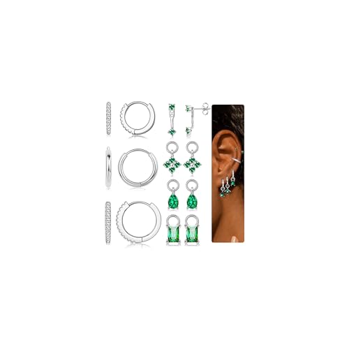 FIOROYAL 7Paar Ohrringe Ohrstecker Gold Hängend Set Damen Gold/Silber Hypoallergen Helix Tragus Piercing Ohr Set Ohrringe Creolen für Damen Mehrfache Piercings-BLH von FIOROYAL