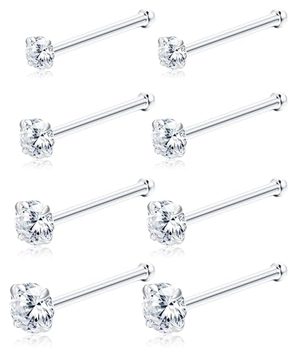 FIOROYAL 8 Stück 20G Nasenring Ohrstecker für Frauen Chirurgenstahl 1,5 mm 2 mm 2,5 mm 3 mm Nasenpiercings Set Hypoallergen von FIOROYAL