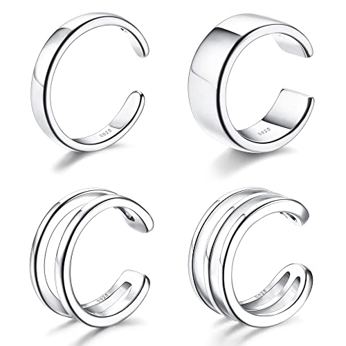 FIOROYAL 925 Sterling Silber Ohrmanschetten Ohrringe Kreuz Non-Piercing Fake Helix Ohrmanschette Knorpel Ohrringe Muschel Ohrclips für Frauen Mädchen Ohrschmuck von FIOROYAL