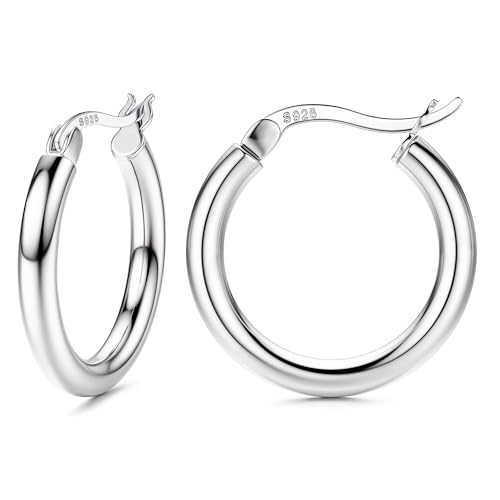 FIOROYAL Creolen Silber 925 für Damen Ohrringe Silber 925 Creolen Hypoallergene Große Mittelgroß Kleine Ohrringe Creolen Hoop für Mädchen 13MM von FIOROYAL