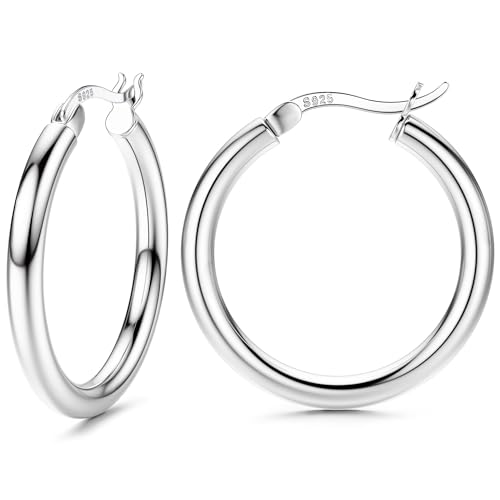 FIOROYAL Creolen Silber 925 für Damen Ohrringe Silber 925 Creolen Hypoallergene Große Mittelgroß Kleine Ohrringe Creolen Hoop für Mädchen 25MM von FIOROYAL