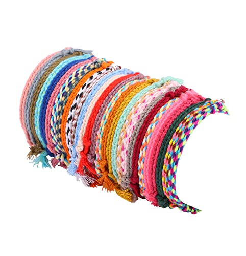 FIRAZIO Gewebte Freundschaftsarmbänder für Damen, handgefertigt, geflochten, Sommer, Strand, Schnur, verstellbar, bunt, 30 Stück, 6 to 10 inches, Baumwolle, Kein Edelstein FIRAZIO Gewebte Freundschaftsarmbänder für Damen, handgefertigt, geflochten, Sommer, Strand, Schnur, verstellbar, bunt, 30 Stück, 6 to 10 inches, Baumwolle, Kein Edelstein von FIRAZIO