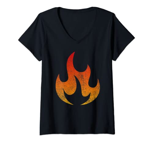 Damen Feuerflamme Kostüm Halloween beleuchtete Flamme T-Shirt mit V-Ausschnitt Damen Feuerflamme Kostüm Halloween beleuchtete Flamme T-Shirt mit V-Ausschnitt von FIRE FLAME COSTUME FOR ADULTS KIDS HALLOWEEN