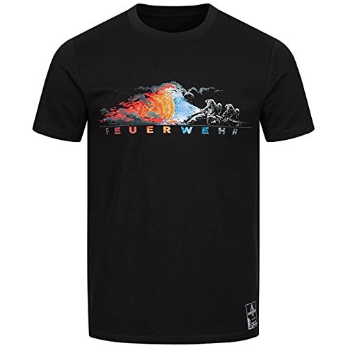 Feuerwehr Angriffstrupp - Männer Shirt Design Brandbekämpfer im Einsatz gegen Flammen Oberteil Herren Leidenschaft Ehrenamt 365 Tage 24 Stunden von FIRE & FIGHT Streetwear