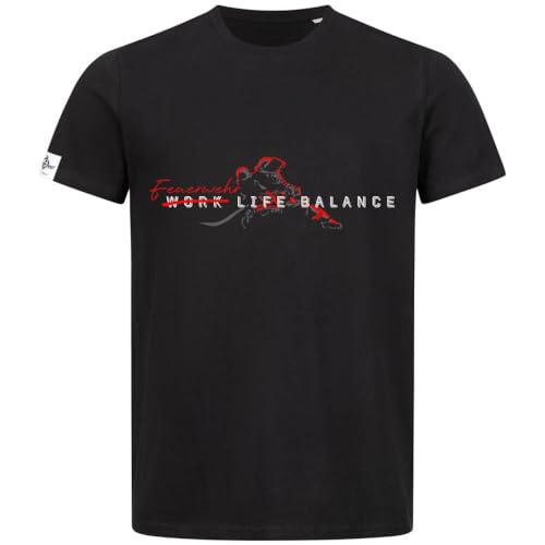 Feuerwehr Life Balance - Herren T-Shirt Wähle Deine Farbe Schwarz, Größe M von FIRE & FIGHT Streetwear