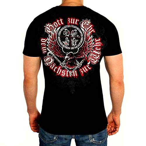 Gott zur Ehr dem Nächsten zur Wehr - Feuerwehr Fan Männer Shirt Herren Ehrenamt Brandbekämpfer retten löschen Bergen schützen 365 Tage 24 Stunden von FIRE & FIGHT Streetwear