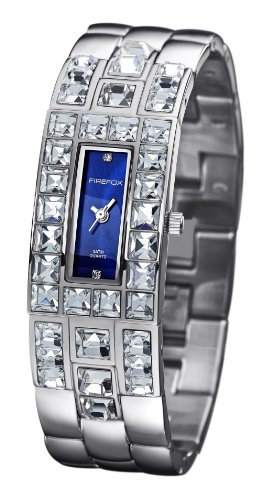 FIREFOX Damen- Armbanduhr analog Quarz Edelstahl Zirkoniasteine Zifferblatt blau FFS178-103 von FIREFOX