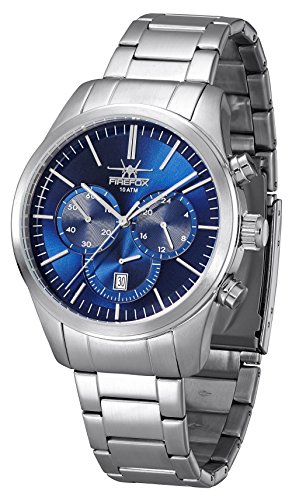 FIREFOX FFS270-103 Herren-Armbanduhr Edelstahl Chronograph 10 ATM wasserdicht Sunray blau von FIREFOX