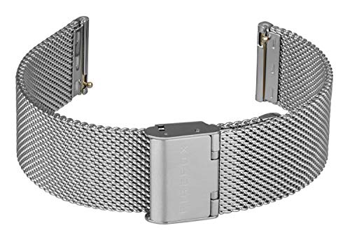 FIREFOX Mesh Ersatz- Uhrenarmband Milanaise Edelstahl Natur Breite 20mm Standard-Größe MSB-02-B20 Schnellwechselfunktion von FIREFOX