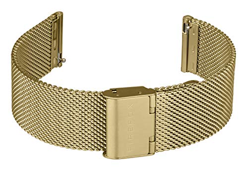 FIREFOX Mesh Ersatz- Uhrenarmband Milanaise Edelstahl gelbvergoldet Breite 20mm Standard-Größe MSB-02-D20 Schnellwechselfunktion von FIREFOX