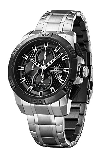 FIREFOX Phantom FFS260-102b schwarz Herrenuhr Edelstahl Chronograph Sicherheitsfaltschließe 10 ATM Water Resistant von FIREFOX