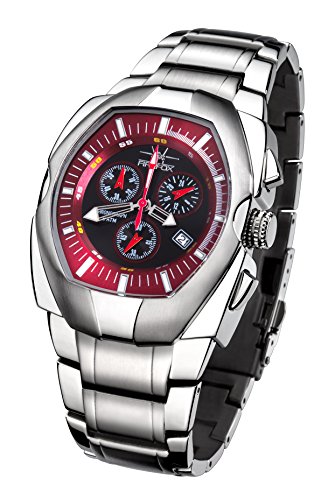 FIREFOX The Thing FFS60-105 Bordeaux rot Chronograph Herrenuhr Armbanduhr massiv Edelstahl Sicherheitsfaltschließe wasserdicht von FIREFOX