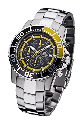 FIREFOX Zion FFS17-109 schwarz/gelb Herrenuhr Armbanduhr Chronograph massiv Edelstahl Sicherheitsfaltschließe 10 ATM Water Resistant von FIREFOX