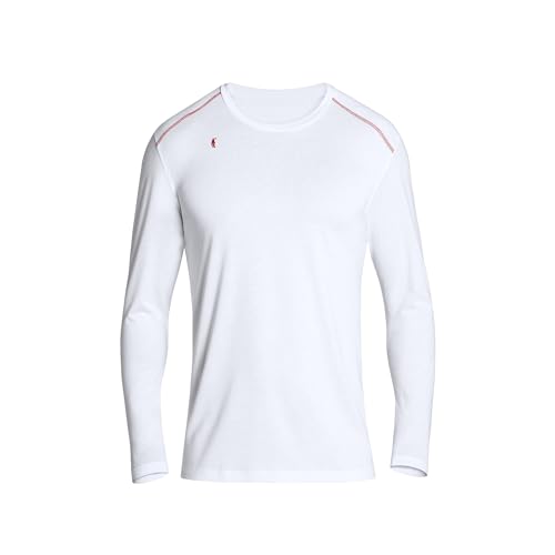 FIRELINER Langarmshirt Herren für Freizeit und Sport Größe 46-48 I Aus Lyocell 67%, weiß I Angenehmes Langarmshirt für Herren mit Rundhals I Funktionsshirt Herren von FIRELINER