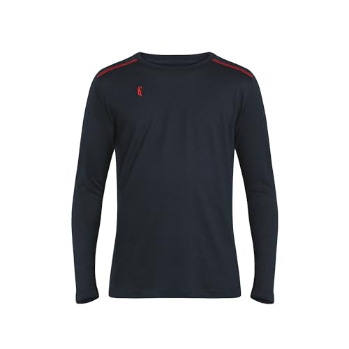 FIRELINER Langarmshirt Herren für Freizeit und Sport Größe 66-68 I Aus Lyocell 67%, dunkelblau I Angenehmes Langarmshirt für Herren mit Rundhals I Funktionsshirt Herren von FIRELINER