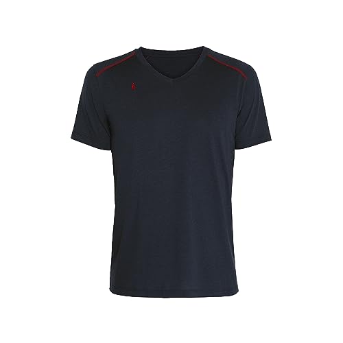 FIRELINER T-Shirt Herren für Freizeit, Sport & Beruf Gr.44 I Aus Lyocell 67%, dunkelblau I T-Shirts für Herren mit V-Ausschnitt I Funktionsshirt Herren von FIRELINER