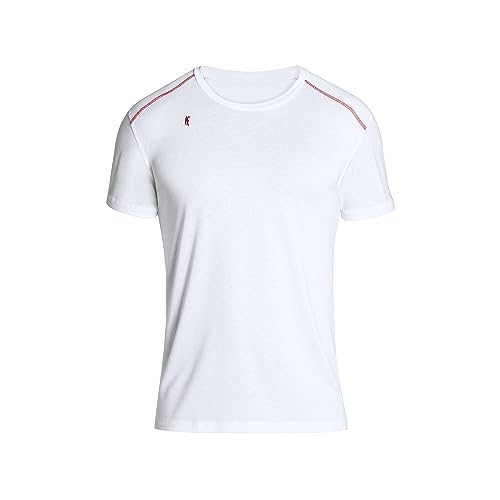 FIRELINER T-Shirt Herren für Freizeit Gr. 52, Sport & Beruf I Aus Lyocell 67%, Weiß I Angenehme T-Shirts für Herren mit Rundhals I Funktionsshirt Herren von FIRELINER