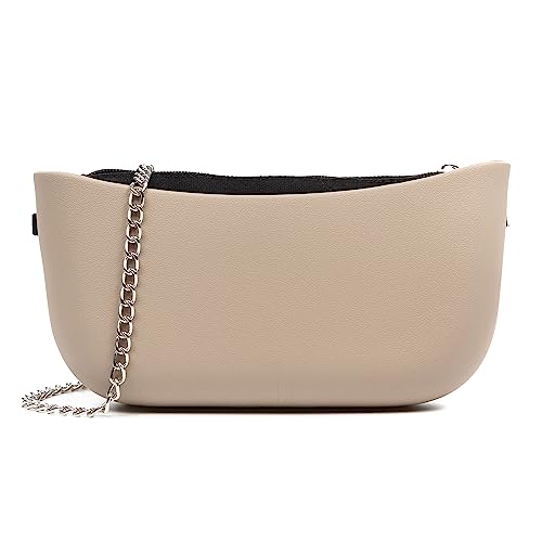 FIRENZE ARTEGIANI Libelulla Schultertasche, EVA-Gummi, mit Gurt und Innentasche, 24 x 7 x 11 cm, Farbe: Khaki, kaki, Utility von FIRENZE ARTEGIANI