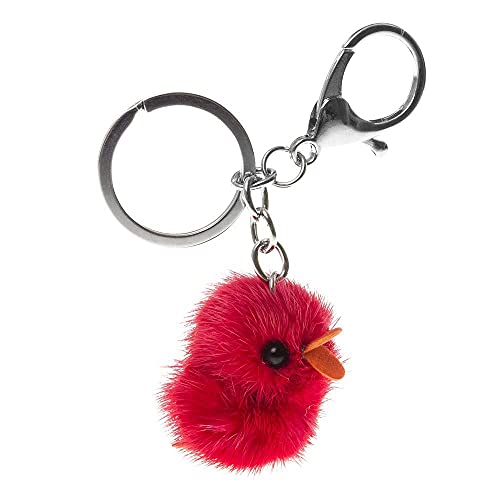 Firenze Artegiani Llavero Monedero Mujer Piel Auténtica, Forma Pollito Umhängetasche, 4 cm, Rot (Rojo) von FIRENZE ARTEGIANI