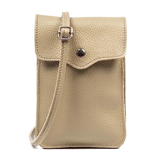 FIRENZE ARTEGIANI. Albareto Damen Umhängetasche aus echtem Leder Dollaro Finish 12,300001907348x2x18,5 cm Farbe: Taupe, Taupe, Utility von FIRENZE ARTEGIANI