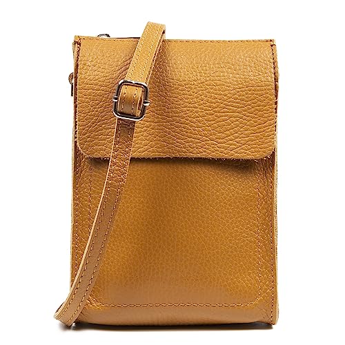 FIRENZE ARTEGIANI. Albaretto Damen-Umhängetasche aus echtem Leder, Dollaro-Finish, 13 x 4 x 19 cm, Farbe: Leder, Leder, Utility von FIRENZE ARTEGIANI