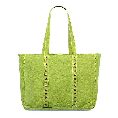 FIRENZE ARTEGIANI. Alonte Schultertasche Damen Echtleder Kunstleder 38x12x30cm Farbe: Hellgrün, hellgrün, Utility von FIRENZE ARTEGIANI