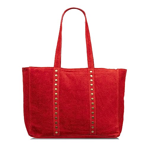 FIRENZE ARTEGIANI. Alonte Schultertasche Damen Echtleder Kunstleder 38x12x30cm Farbe: Rot, rot, Utility von FIRENZE ARTEGIANI