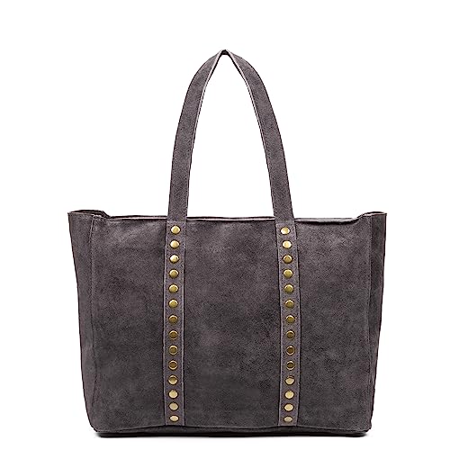 FIRENZE ARTEGIANI. Alonte Schultertasche Damen Echtleder Kunstleder 38x12x30cm Farbe: dunkelgrau, dunkelgrau, Utility von FIRENZE ARTEGIANI