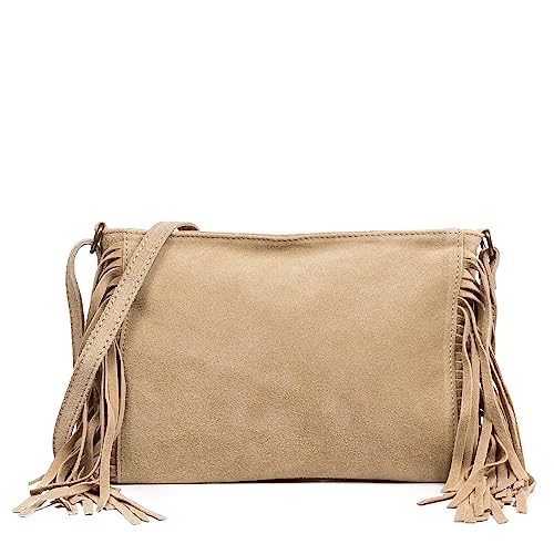 FIRENZE ARTEGIANI. Altare Umhängetasche für Damen, echtes Leder, 29 x 5 x 20 cm, Farbe: Taupe, Taupe, Utility von FIRENZE ARTEGIANI