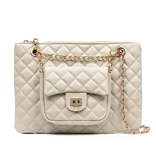 FIRENZE ARTEGIANI. Altopascio Umhängetasche und Handtasche, Doppelverwendung, echtes Sauvage Leder, gepolstert, 31,5 x 6 x 23 cm, Farbe: Hellbeige, Hellbeige, Utility FIRENZE ARTEGIANI. Altopascio Umhängetasche und Handtasche, Doppelverwendung, echtes Sauvage Leder, gepolstert, 31,5 x 6 x 23 cm, Farbe: Hellbeige, Hellbeige, Utility von FIRENZE ARTEGIANI