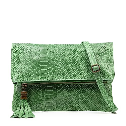 FIRENZE ARTEGIANI. Alzano Umhängetasche Damen Echtleder Wildleder Gravur Schlange 27x5x29cm Farbe: Grün, grün, Utility FIRENZE ARTEGIANI. Alzano Umhängetasche Damen Echtleder Wildleder Gravur Schlange 27x5x29cm Farbe: Grün, grün, Utility von FIRENZE ARTEGIANI