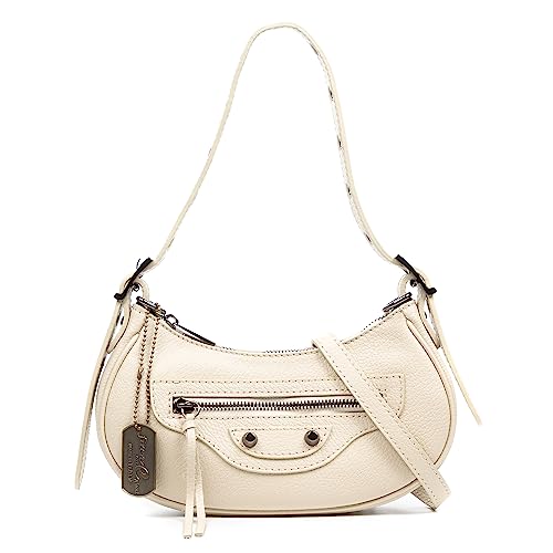 FIRENZE ARTEGIANI. Andora Umhängetasche für Damen, Echtleder, Dollaro-Finish, 25,5 x 7 x 16 cm, Farbe: beige, beige, Utility von FIRENZE ARTEGIANI