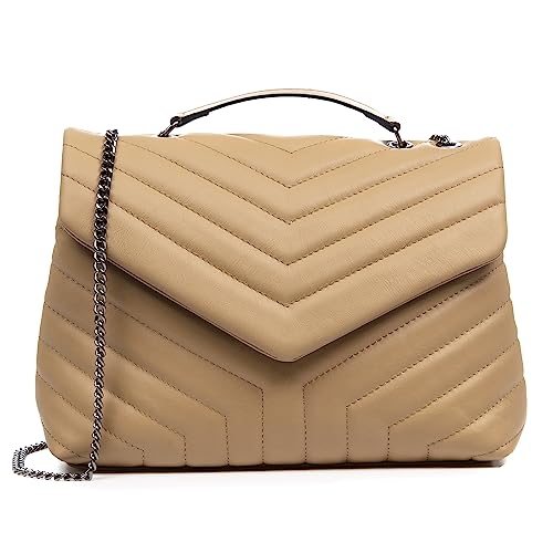 FIRENZE ARTEGIANI. Apecchio Umhängetasche für Damen, echtes Leder, Sauvage Finish, 32,5 x 12 x 20,5 cm, Farbe: Taupe, Taupe, Utility von FIRENZE ARTEGIANI