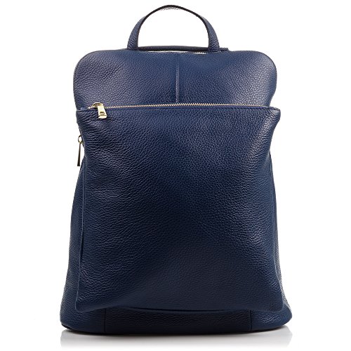 FIRENZE ARTEGIANI. Dollaro Damen-Rucksack, aus echtem Leder, Laptop-Rucksack, hergestellt in Italien, 32 x 35 x 13 cm, Blau von FIRENZE ARTEGIANI