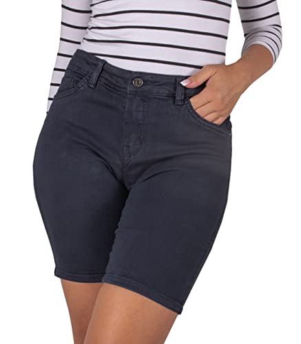 Damen bermuda shorts damen navy blue push up jeansshorts damen stretch jeans shorts damen high waist kurze hose hotpants damen jeans strech shorts große größen damen schorz sommer (Dunkelblau, 44) von FIRI