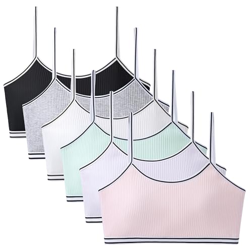 FIRITHYC Girl Trainings-BHS für Mädchen, 5 Packungen gepolsterte Trainings-BHS 10-16 Sport Nahtlose BH-Design mit abnehmbaren Polstern BHS von FIRITHYC