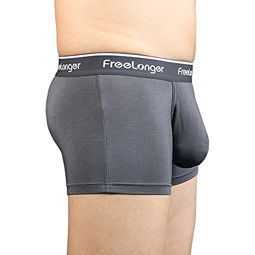 FIRLDES Herren Unterwäsche Separater Typ mit Beuteln Ultra Soft Micro Modal Atmungsaktive Unterhosen Boxer Retroshorts Männer Trunks (Dunkelgrau, XXL) von FIRLDES