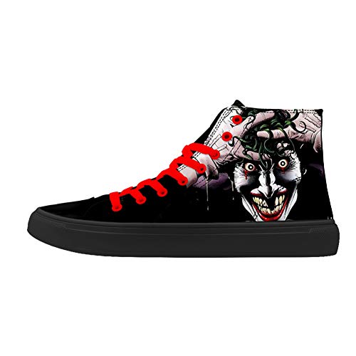 FIRST DANCE Skull Shoes for Men Fashion Sneaker High Top Skull Punk Rock Joker Print Shoes Black Shoes for Man Cool US9.5 von FIRST DANCE