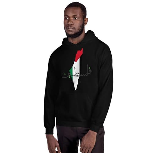 FIRSTWELL Freies Palästina, Langarm-Sweatshirt mit palästinensischer Flagge, Weltfrieden, gegen den Krieg (Color : Black, Size : S) von FIRSTWELL