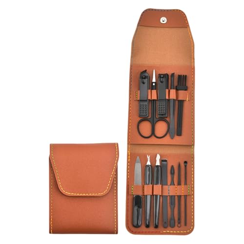 12pcs Nails Cutter Edelstahl Maniküre Pediküre Und PU Hülle Set Essentielle Pflegewerkzeuge Augenbrauen Trimmschere Maniküre Set Für Männer Und Frauen von FIRSTXIU