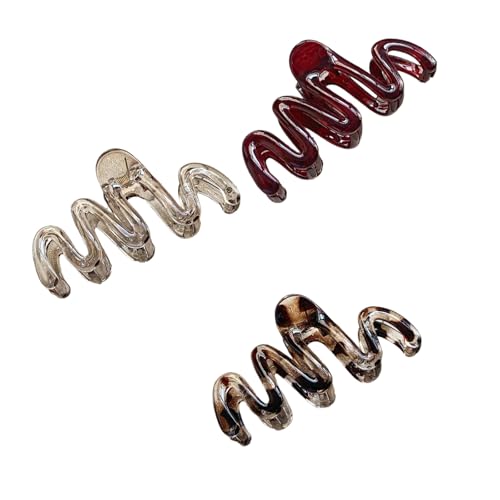 3pcs Wehte Die Haarklaue Für Frauen Lang Nicht Schlammige Harz Clip Praktische Accessoires Starke Halten Sie Bequeme Haarstücke Nonslip Hair Claw Clip von FIRSTXIU
