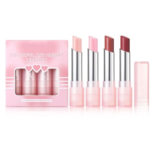 4 PCs Farbwechselnde Lippenstift Set Feuchtigkeitsspendende Lippenstift Helle Farbenfrohe Make Up Lieferungen Für Frauen von FIRSTXIU