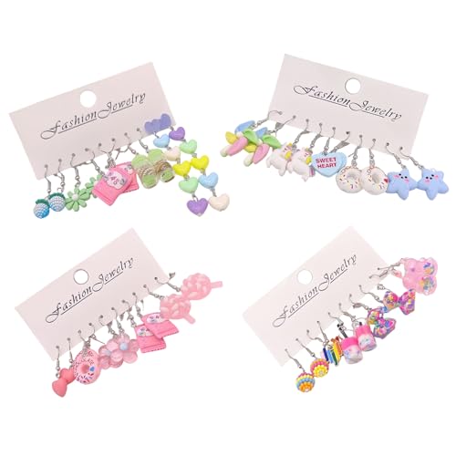 40pcs Vielseitiges Herz Quasten Blumenohrring Elegantes Herz Und Quasten Blumenohr Drops Accessoire Set Für Stilvolle Damen Stylische Frauenzubehör von FIRSTXIU