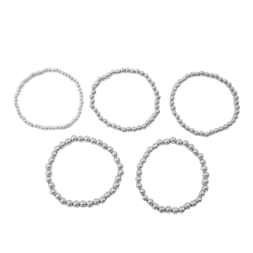 5 Teilige Legierung Perlen Armband Set Verstellbare Länge Für Frauen Silber Gold Mode Schmuck Hochzeitszubehör Hochwertige Legierungs Perlen Perlenschmuck von FIRSTXIU