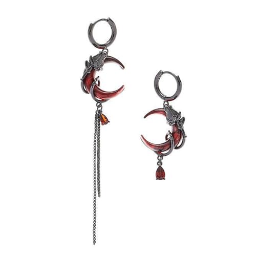 Asymmetrischer Mond Drop Ohrringe Quasten Ohrringe Mond Statement Mode Ohrschmuck Für Tägliche Party Daily Outfit von FIRSTXIU