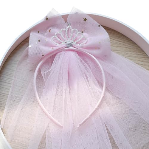 Bequemes Stirnband Mit Bowknot & Mesh Birthday Party Stirnband Stoff Kopfbedeckung Für Kinder Von 1 Bis 8 Jahren Zum Anziehen Von Event Little Girl von FIRSTXIU