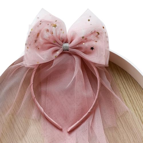 Bequemes Stirnband Mit Bowknot & Mesh Birthday Party Stirnband Stoff Kopfbedeckung Für Kinder Von 1 Bis 8 Jahren Zum Anziehen Von Event Little Girl von FIRSTXIU