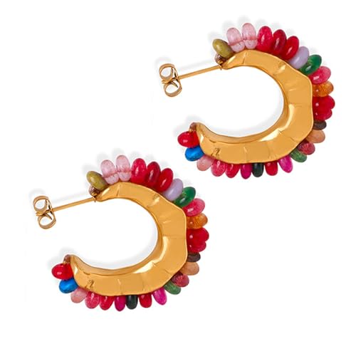 Böhmenstile Multi Farbohrringe Einzigartige Ohrringe Elegant Zarte Frauen Ohrschmuck Für Alltägliche Eleganzen Partyschmuck Für Frauen von FIRSTXIU