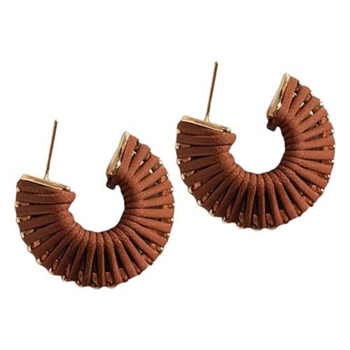 C Förmige Lederoelen Ohrringe Für Frauen Vintage Styles Ohrringe Hoop Ohrzugänger Alltag Tragen Schmuck Lässig Und Formell von FIRSTXIU