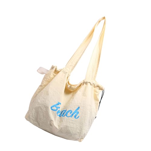 Candy Colored Canvas Umhängetasche Mit Buchstaben Modisch Große Kapazitäts Kordelzug Handtasche Für Frauen Und Männer Täglich Essentielle Tasche von FIRSTXIU